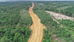 <p>Marga Bara Jaya公司新建的运煤公路，摄于2020年6月19日。图片来源：时代传媒/ 额尔万·赫尔玛万</p>