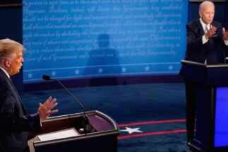 Joe Biden and Donald Trump in the US presidential debate