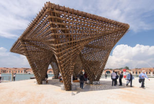 <p>The Bamboo Stalactite pavilion at the Venice architecture biennale in 2018 (Image: Riccardo Bianchini / Alamy)</p>
