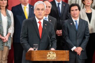 Sebastián Piñera at a ceremony