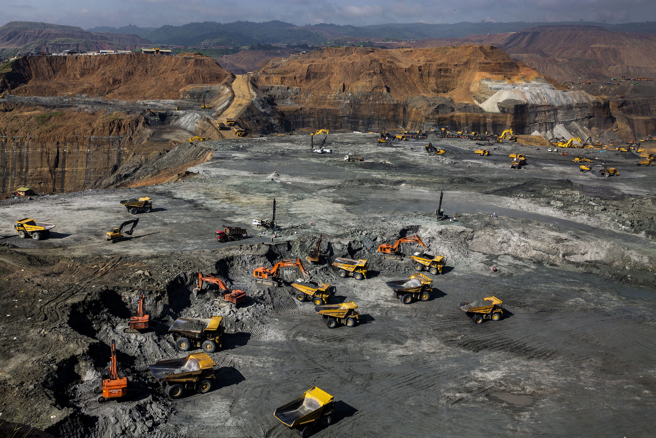 Industrial-scale jade mining in Hpakant has transformed the mountains into a lunar landscape