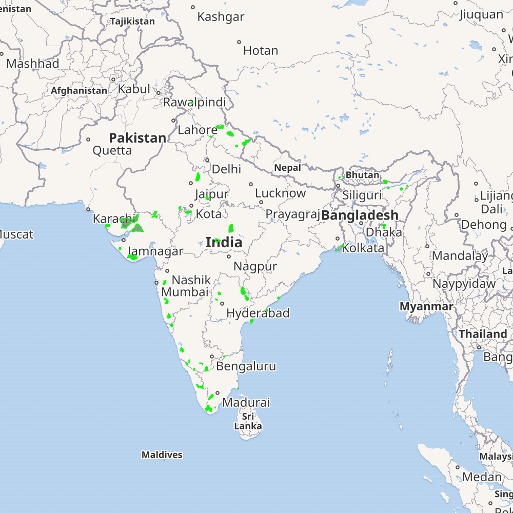 wildlife sanctuaries in India map