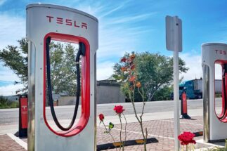 A Tesla charging station in Mexico