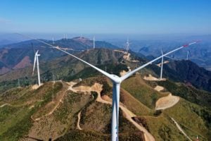 <p>Wind turbines in Liuzhou, Guangxi province (Image: Alamy)</p>