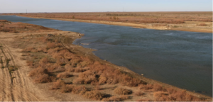 <p> यूरालमा पानीको मात्रा खस्कँदै  गर्दा नदी वरपरका क्षेत्रहरू बाँझ छन् । [तस्विर: राउल उपोरोभ, यूराल्स्क साप्ताहिक ]</p>