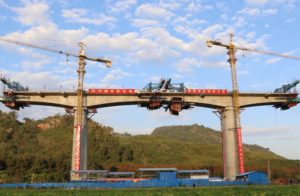<p>Construction on a section of the China–Laos railway, a BRI project to improve China’s connectivity with Southeast Asia (Image: Huang Zongwen / Alamy)</p>