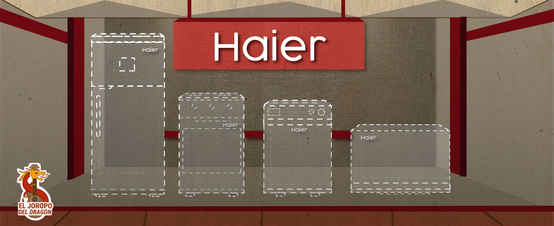 ilustração dos eletrodomésticos Haier
