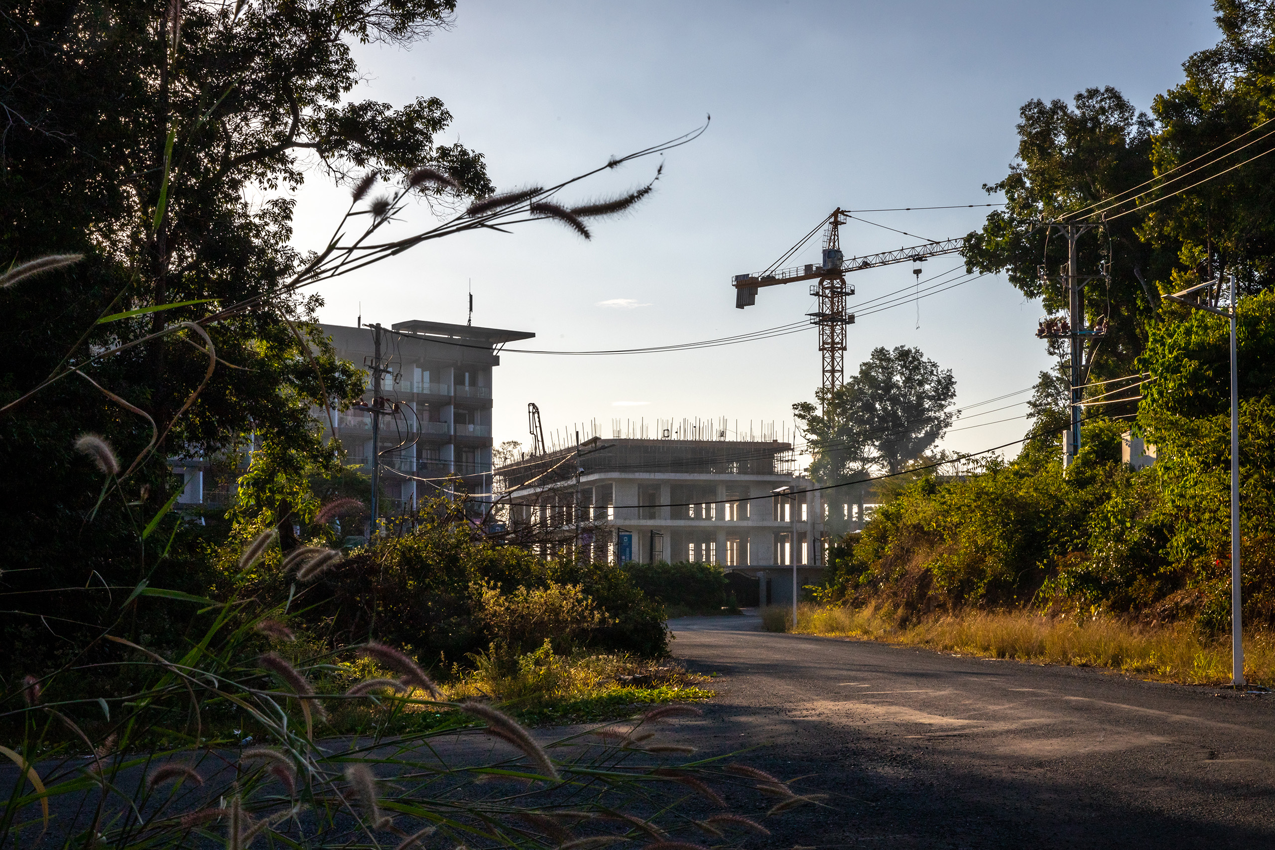 Cranes tower over half-built hotels in Yeejia’s tourism concession