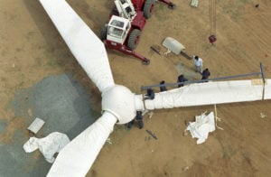 <p>Wind turbines are constructed in Tamil Nadu, India (Image: Joerg Boethling/Alamy)</p>