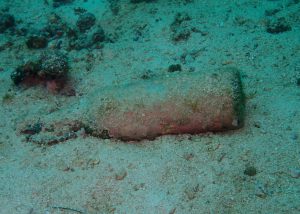 <p>沙巴的曼塔纳尼群岛（Mantanani islands）附近海域一枚未爆炸的自制捕鱼炸弹。图片来源：Adzmin Fatta / Reef Check Malaysia</p>