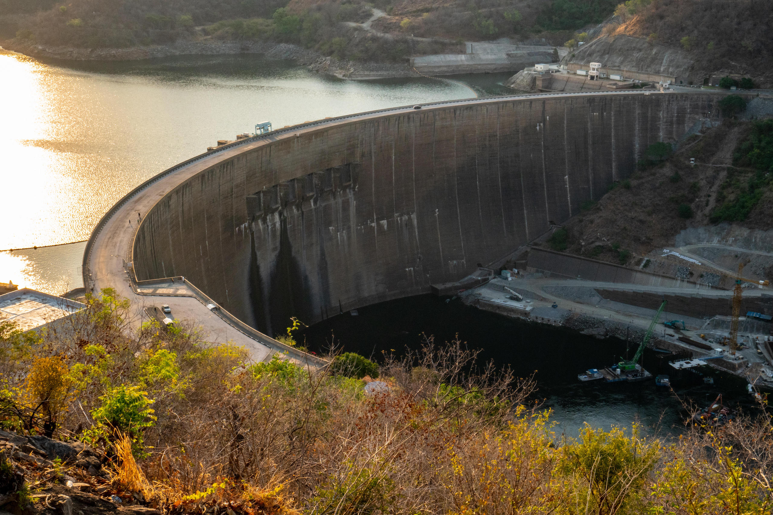 Kariba dam on the Zambia-Zimbabwe border