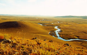 <p>Верхняя часть реки Улдза (Улз-гол) в восточной Монголии, которая поддерживает водно-болотные угодья в «Ландшафтах Даурии». На ней также строится плотина в рамках программы «Синий конь». (Автор: Олег Горошко)</p>