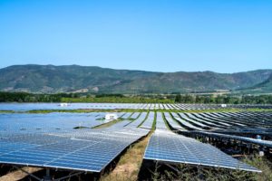 Solar panel farm, photovoltaic farm in Phu Hoa district, Phu Yen province, Vietnam