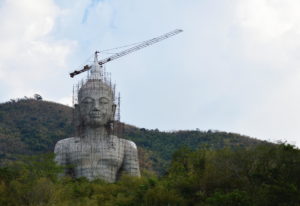 A statue of the Buddha under construction in Thailand