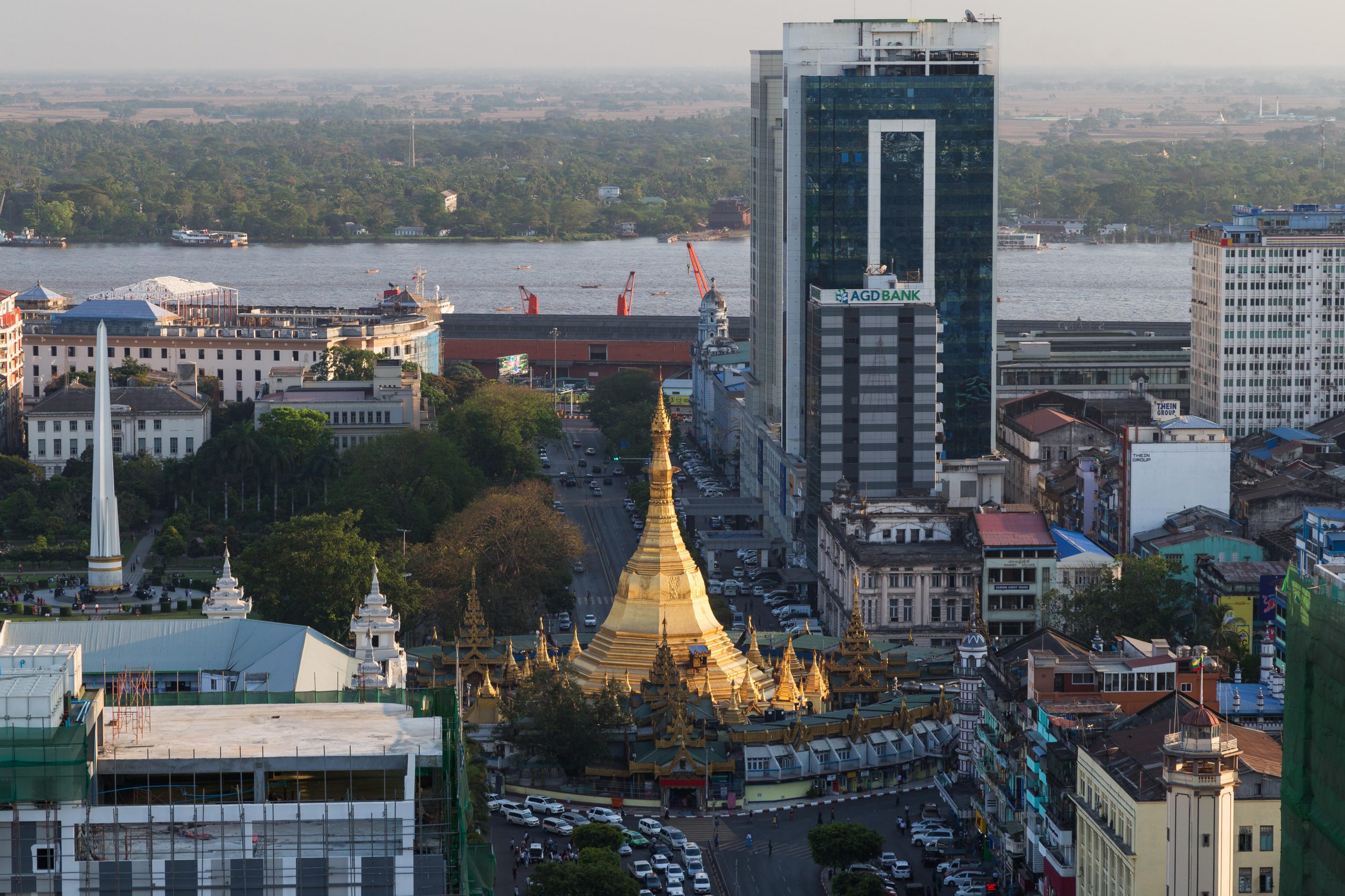 The Sule Pagoda in downtown Yangon