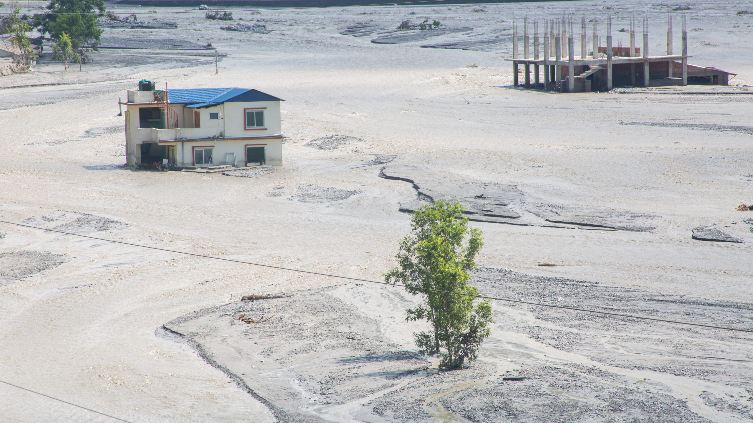 <p>Damage caused by flash flooding of the Melamchi river in Sindhupalchok district on 15 June (Image: Rojan Shrestha)</p>