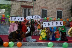 "Planting a tree" celebrations are carried out at the Elisabeth High School in Peshawar, Pakistan in February 2020, where there is a push for a greener CPEC (Image: Alamy)