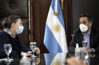 <p>Fiona Clouder, the UK&#8217;s COP26 Ambassador for Latin America, meets with Argentina&#8217;s environment minister Juan Cabandié (image: UK Embassy in Argentina)</p>
