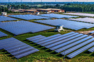 cambodia Solar farm, solar panels aerial view