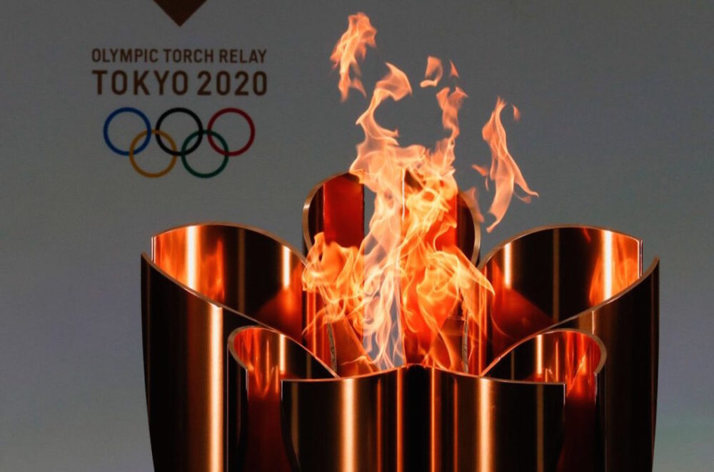 Chama olímpica nos Jogos de Tóquio, em 2020.
