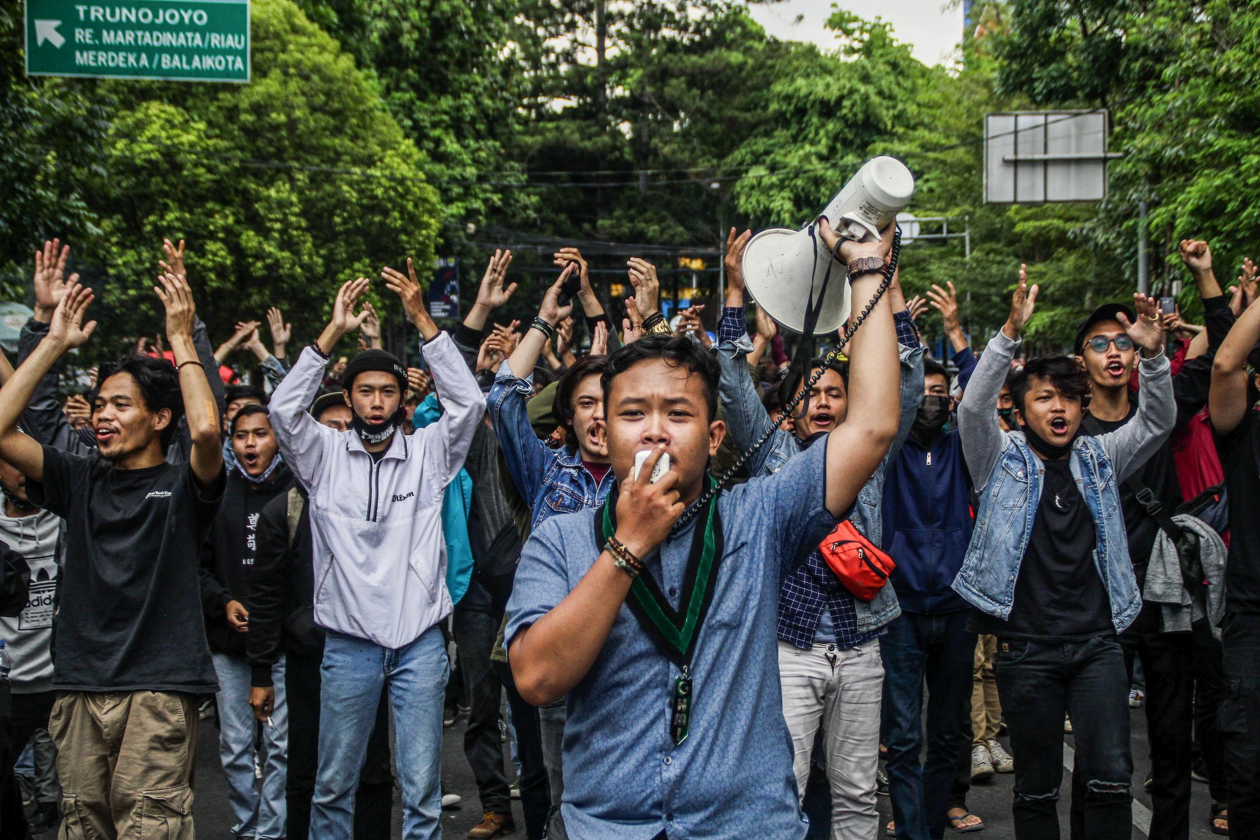 <p>A 2020 protest in Bandung against the Omnibus Law, which has attempted to reduce regulatory requirements for business permits and land acquisition in Indonesia (Image: Alamy)</p>