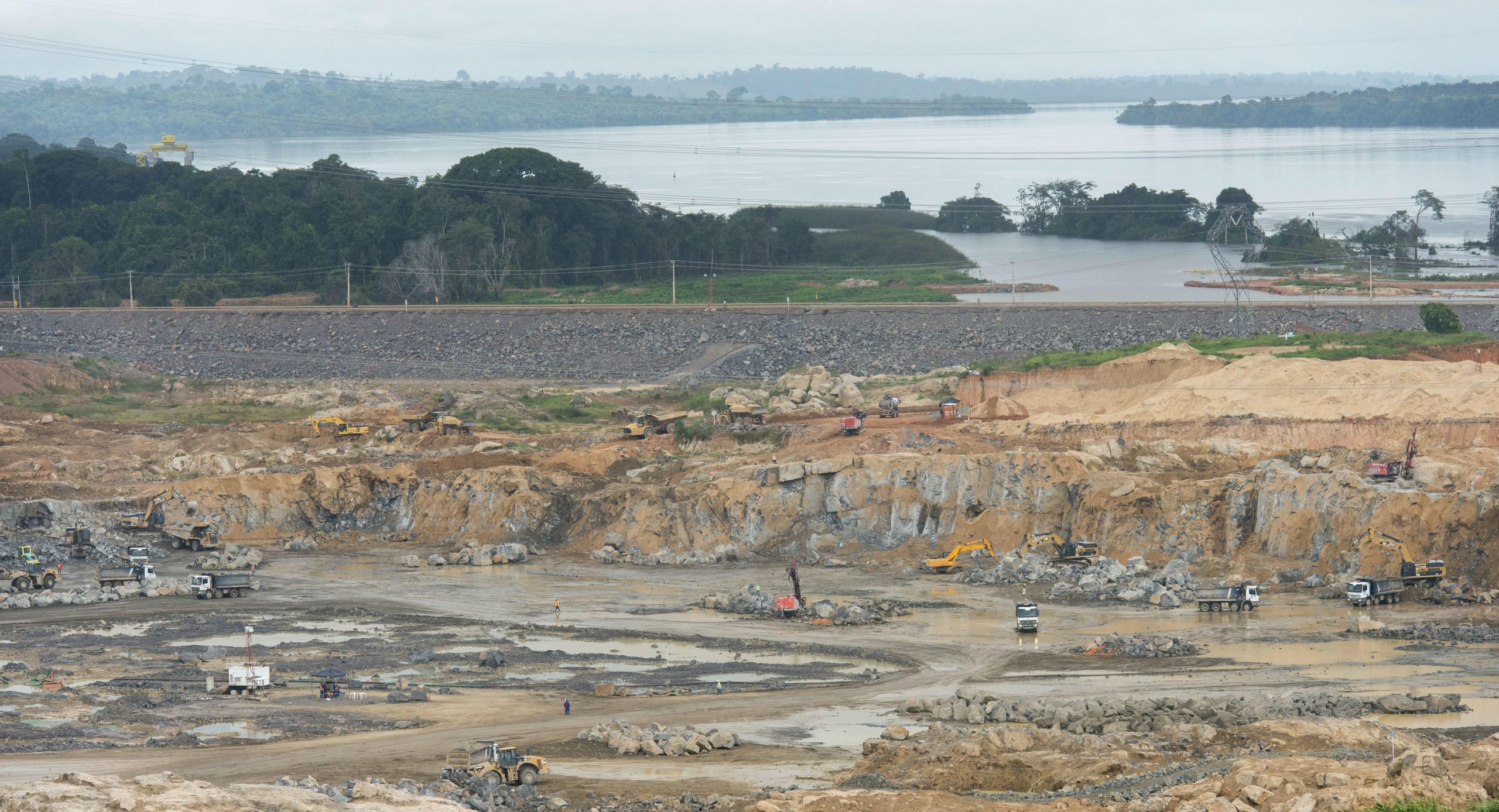 Construction of the Belo Monte hydroelectric power plant in the Brazilian Amazon