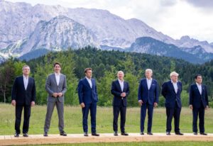 <p>6月26日，意大利、加拿大、法国、德国、美国、英国和日本的国家元首共同出席在德国举行的G7峰会。图片来源：Paul Chiasson/Alamy</p>