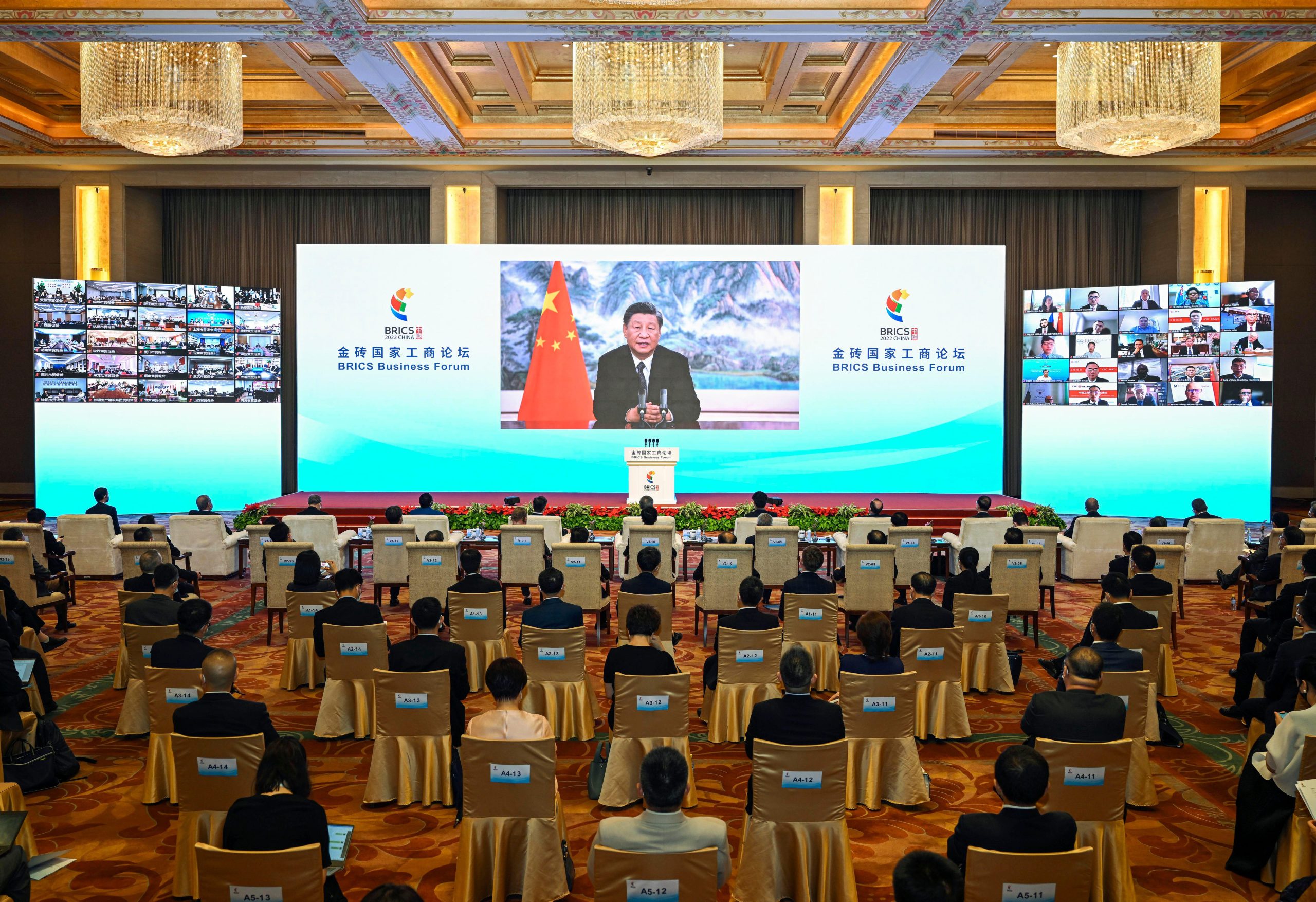 <p>Chinese president Xi Jinping delivers a virtual address to the BRICS Business Forum in Beijing, 22 June. The BRICS Summit can offer a forum for meaningful dialogue on energy cooperation, commentators say (Image: Yin Bogu / Xinhua / Alamy)</p>
