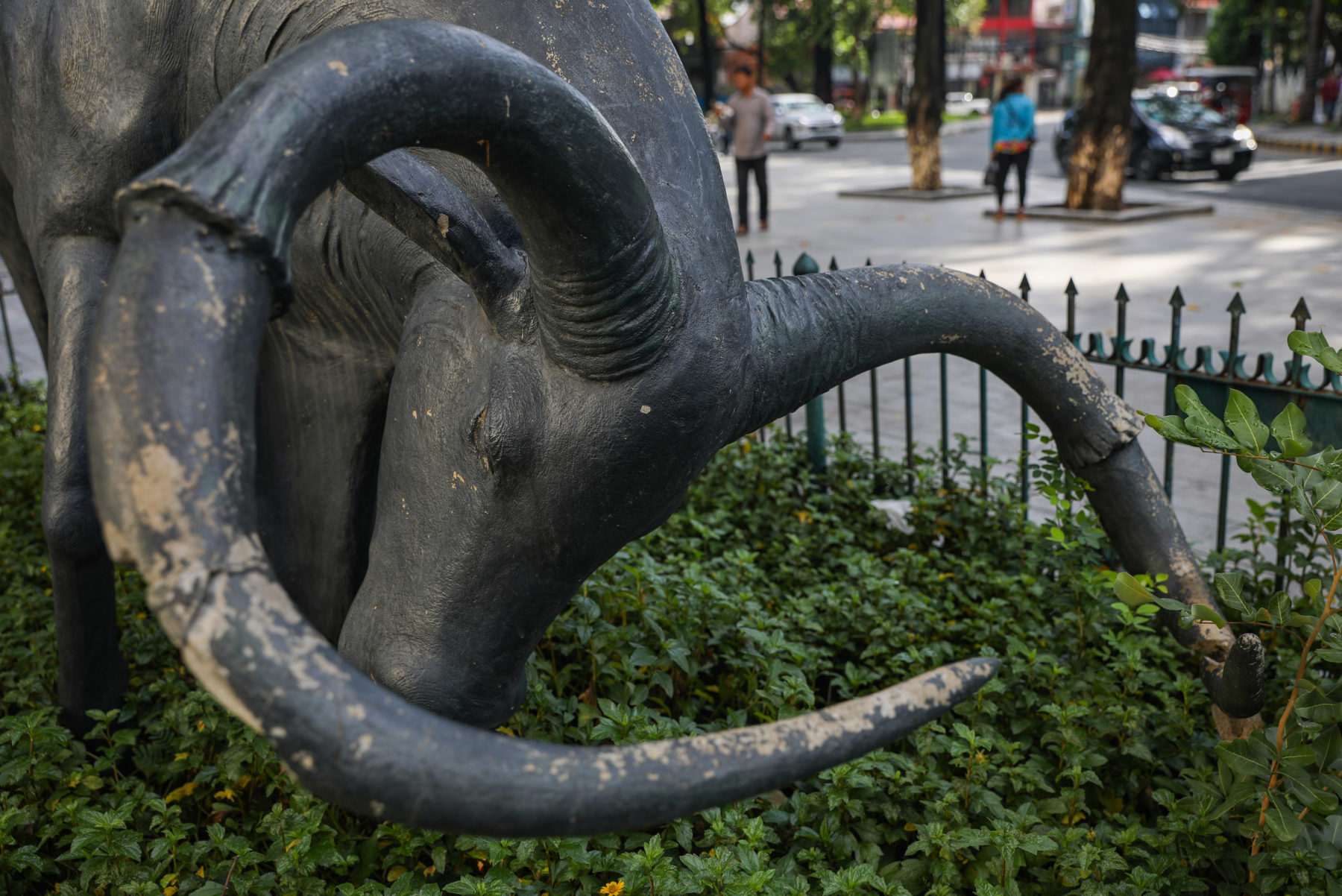 Metal Kouprey statue