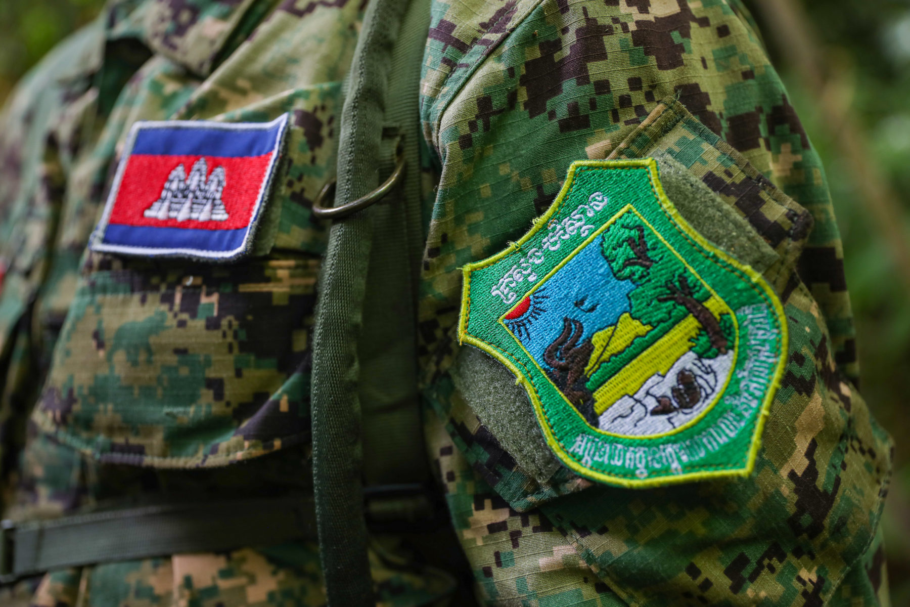 patches on a camouflage uniform