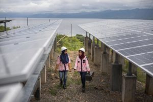 Solar panels on Karampuang Island, Indonesia