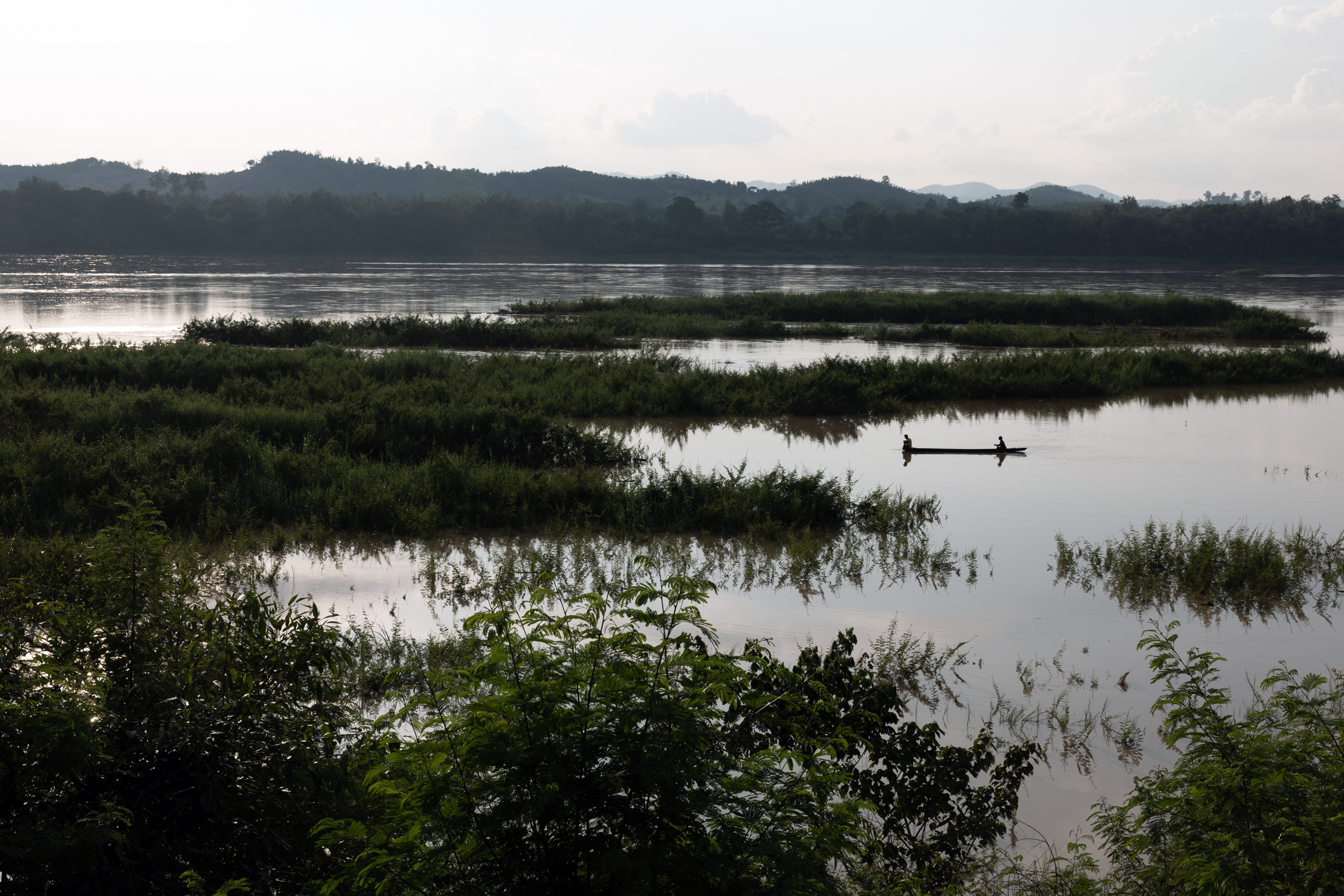 The confluence of the Loei and Mekong rivers