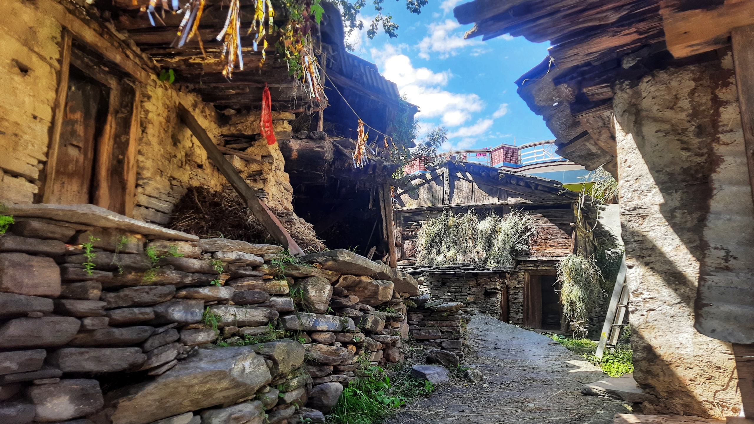 Floods in 2021 damaged many houses and farms in Raini village