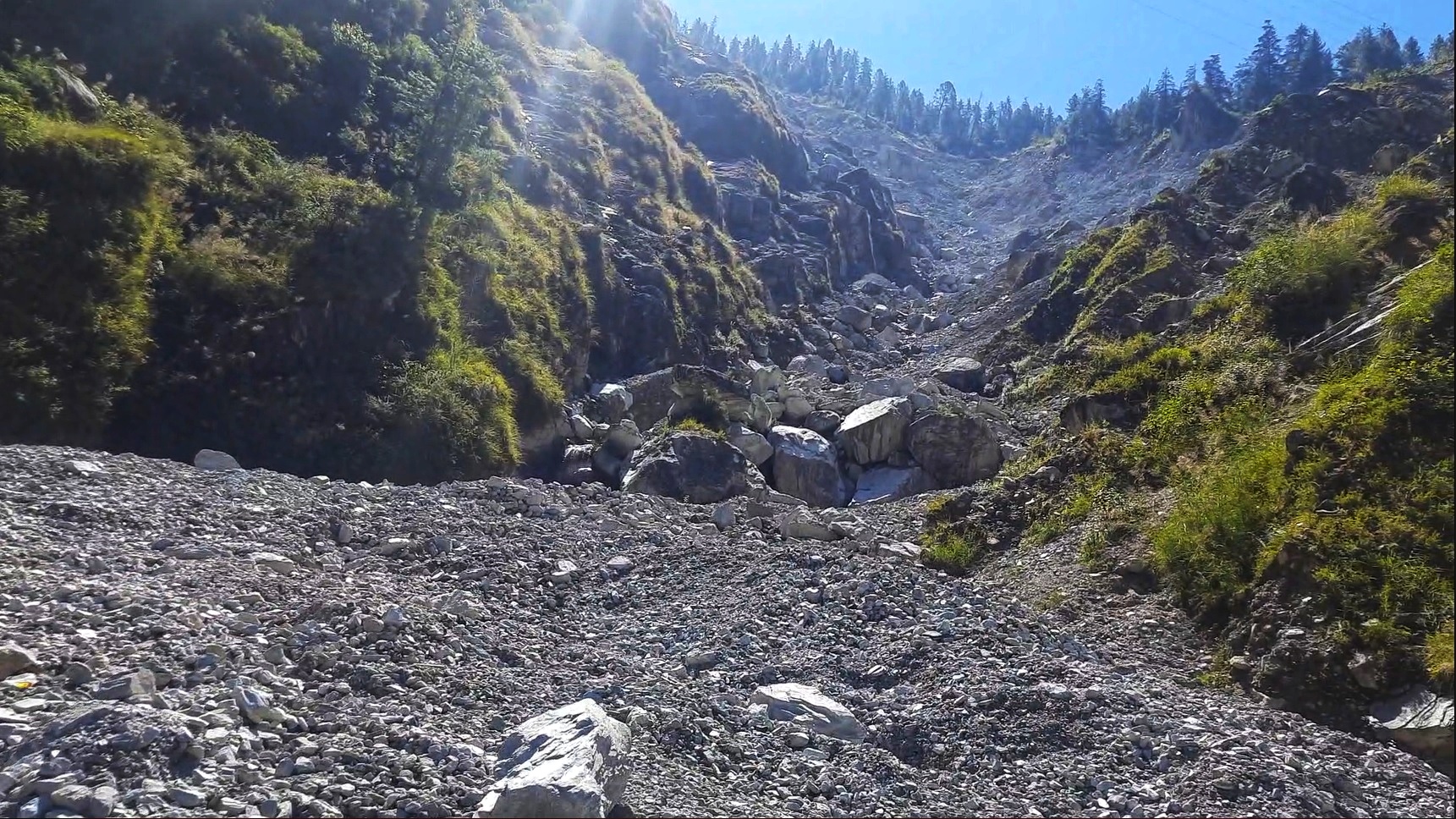 A landslide in Chamoli, in October 2022