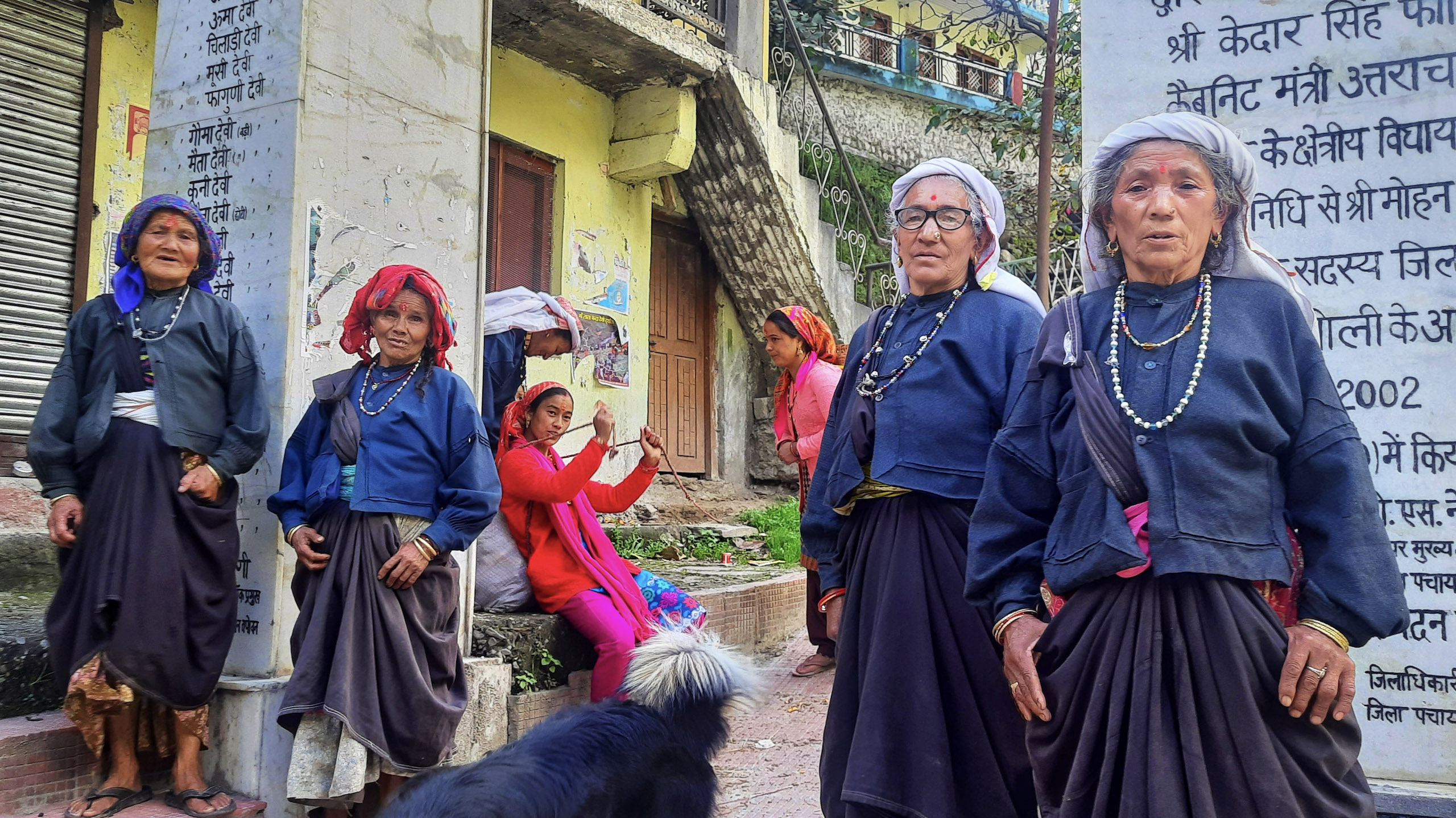 The four women in the foreground all participated in the Chipko movement