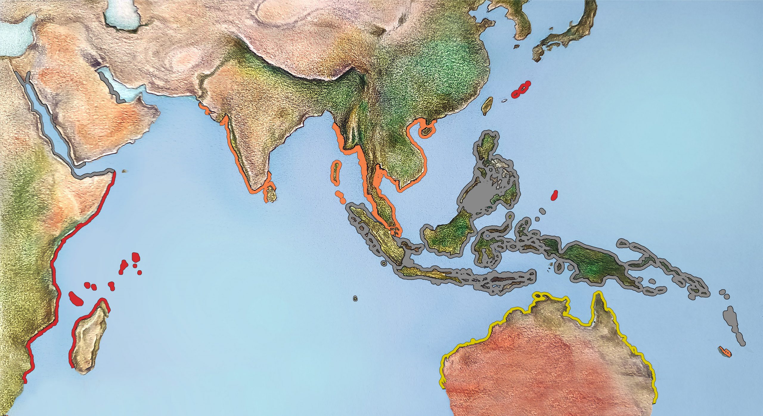 Dugong range map