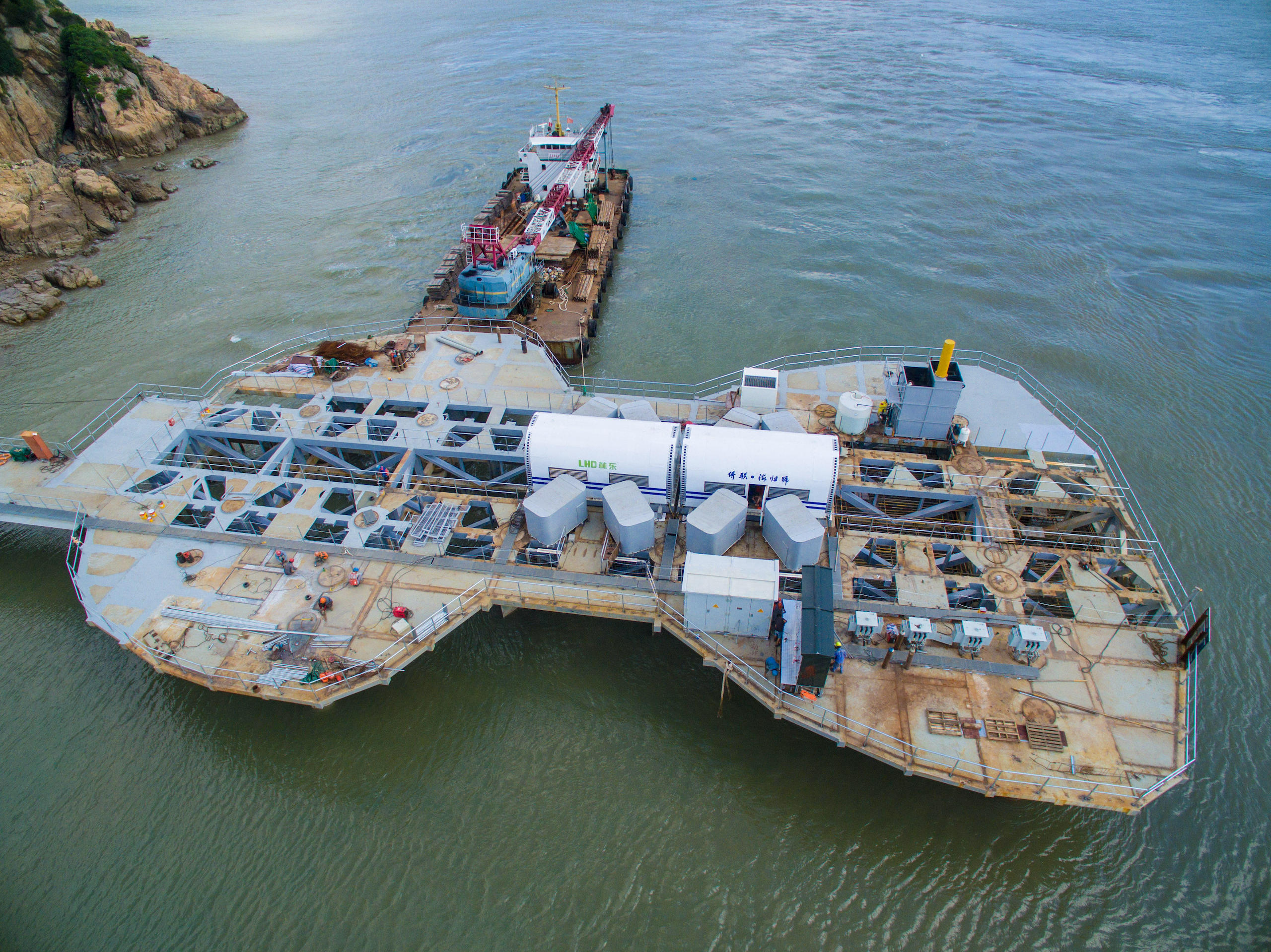 The tidal power generator in Xiushan Island