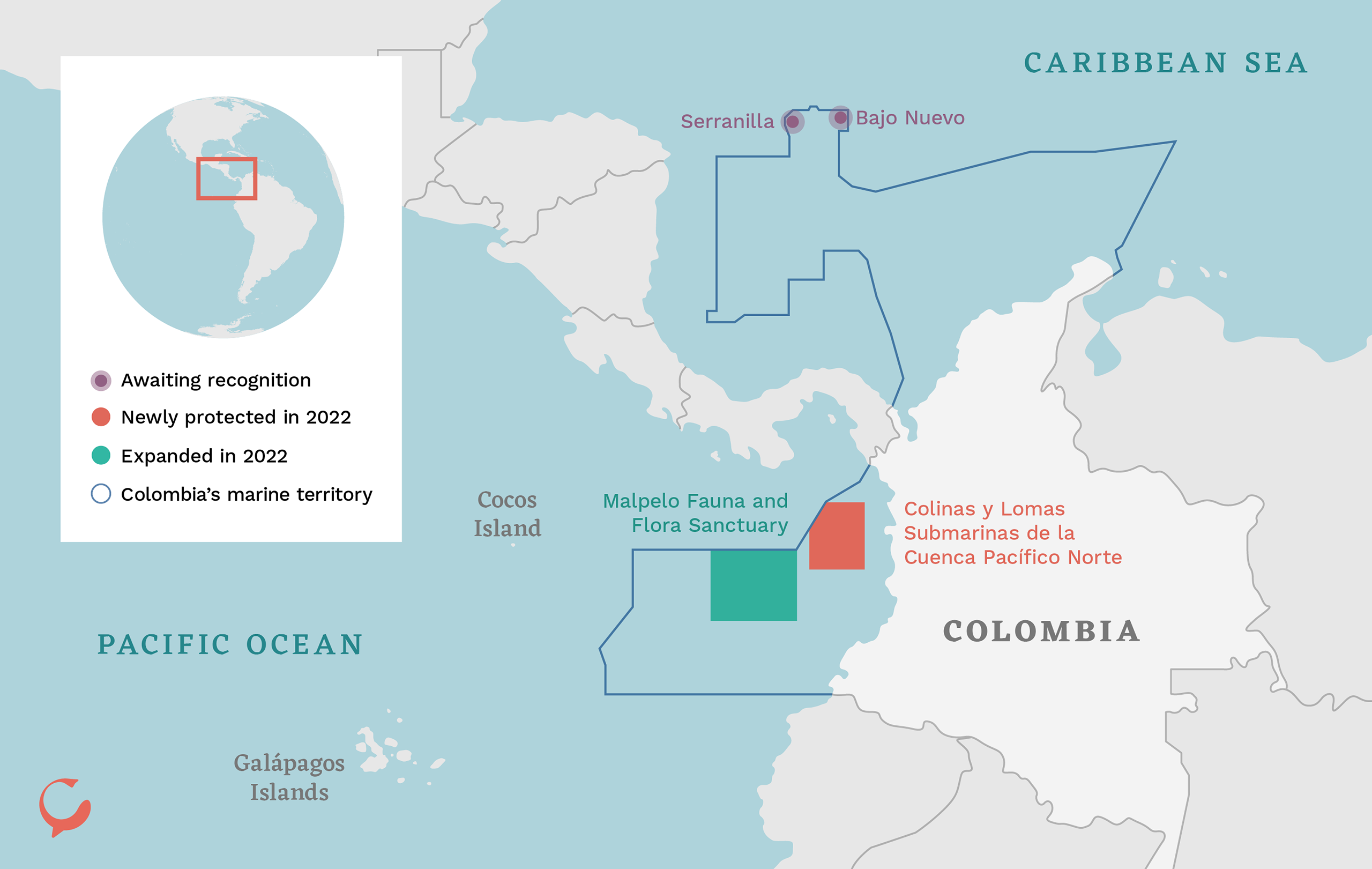 map of Colombia's sea territories 