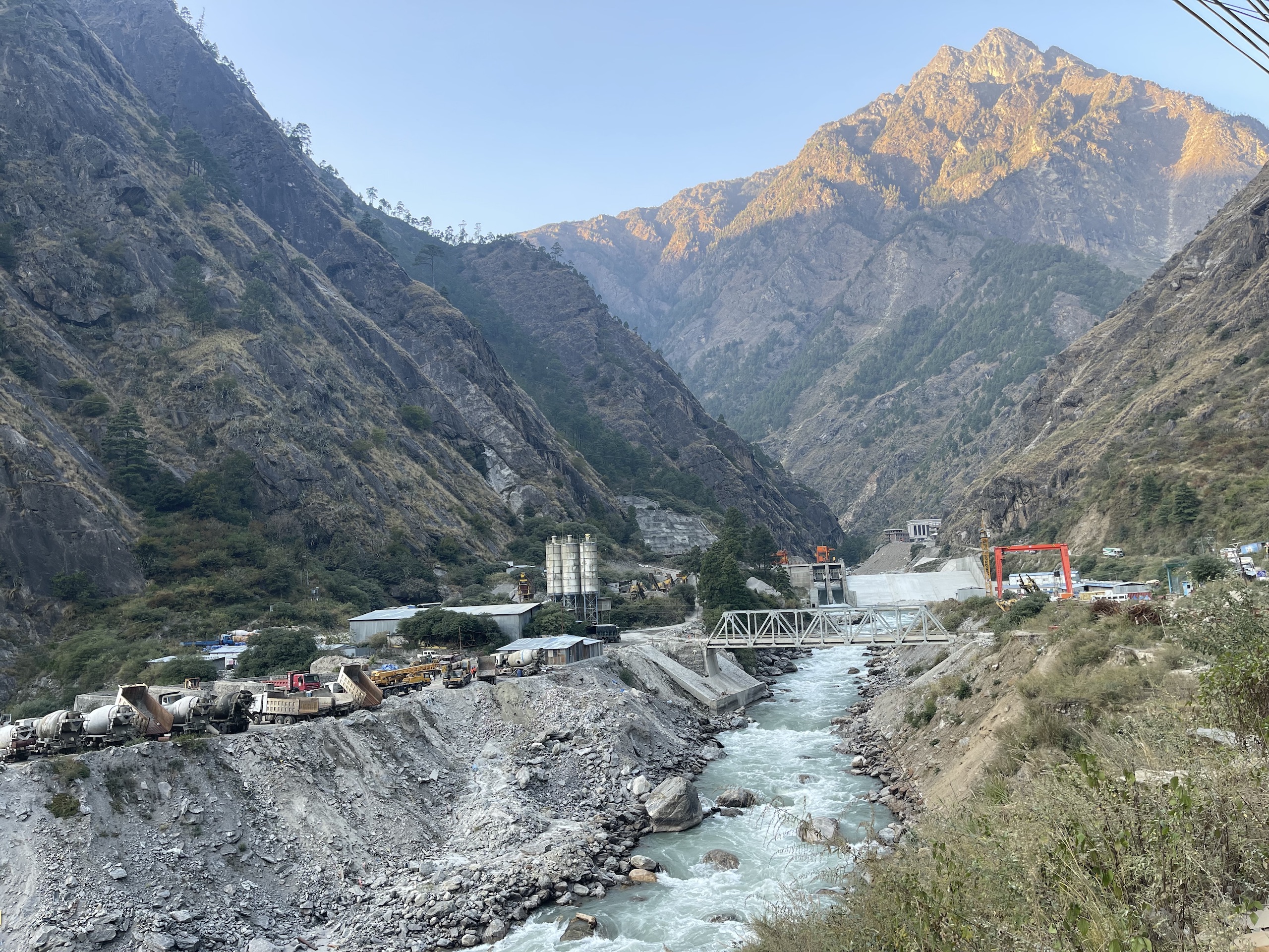 A hydropower project on the Bhotekoshi River in Rasuwa district