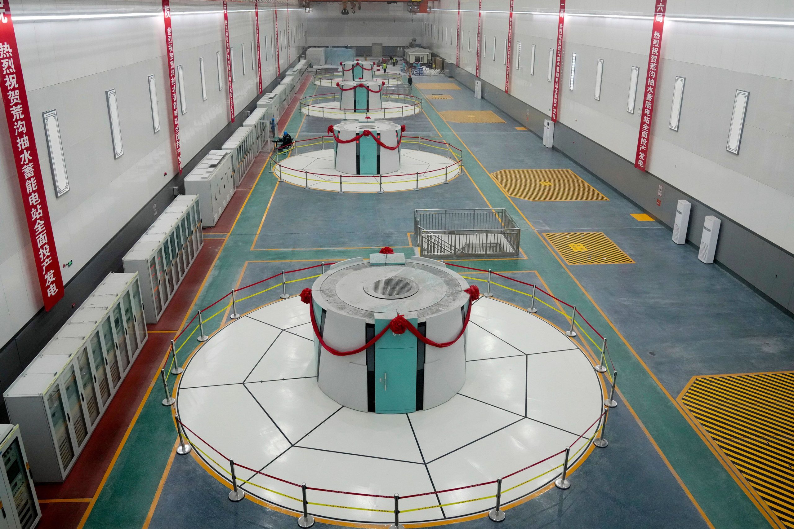 he units of the Huanggou pumped-storage hydropower station in Hailin City of Mudanjiang, northeast China's Heilongjiang Province