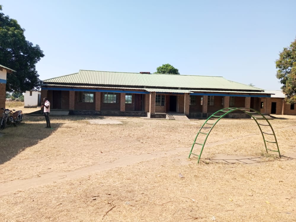 View of an evacuation shelter building in Malawi to prepare for climate disasters