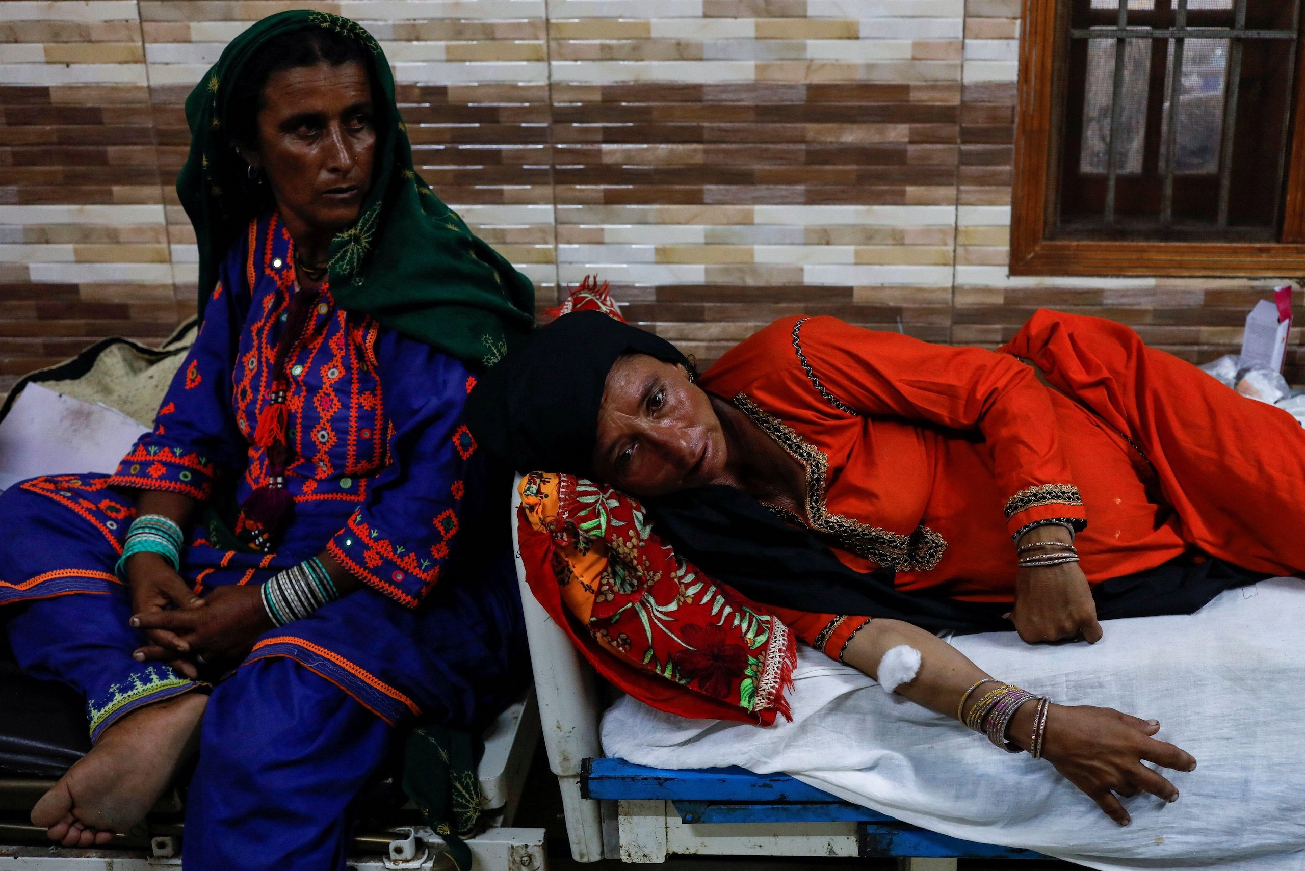 Pregnant women at a hospital in Sehwan, Sindh province, in September 2022, after floods hit the region