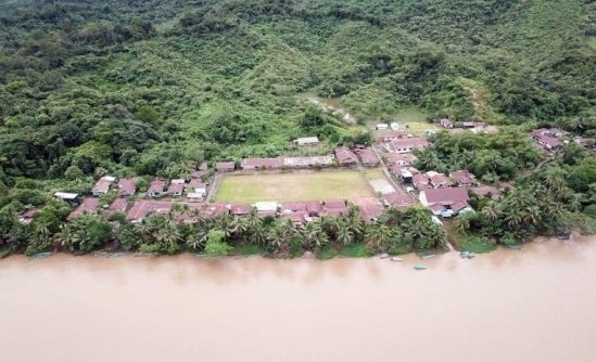 Long Pelban village, aerial view