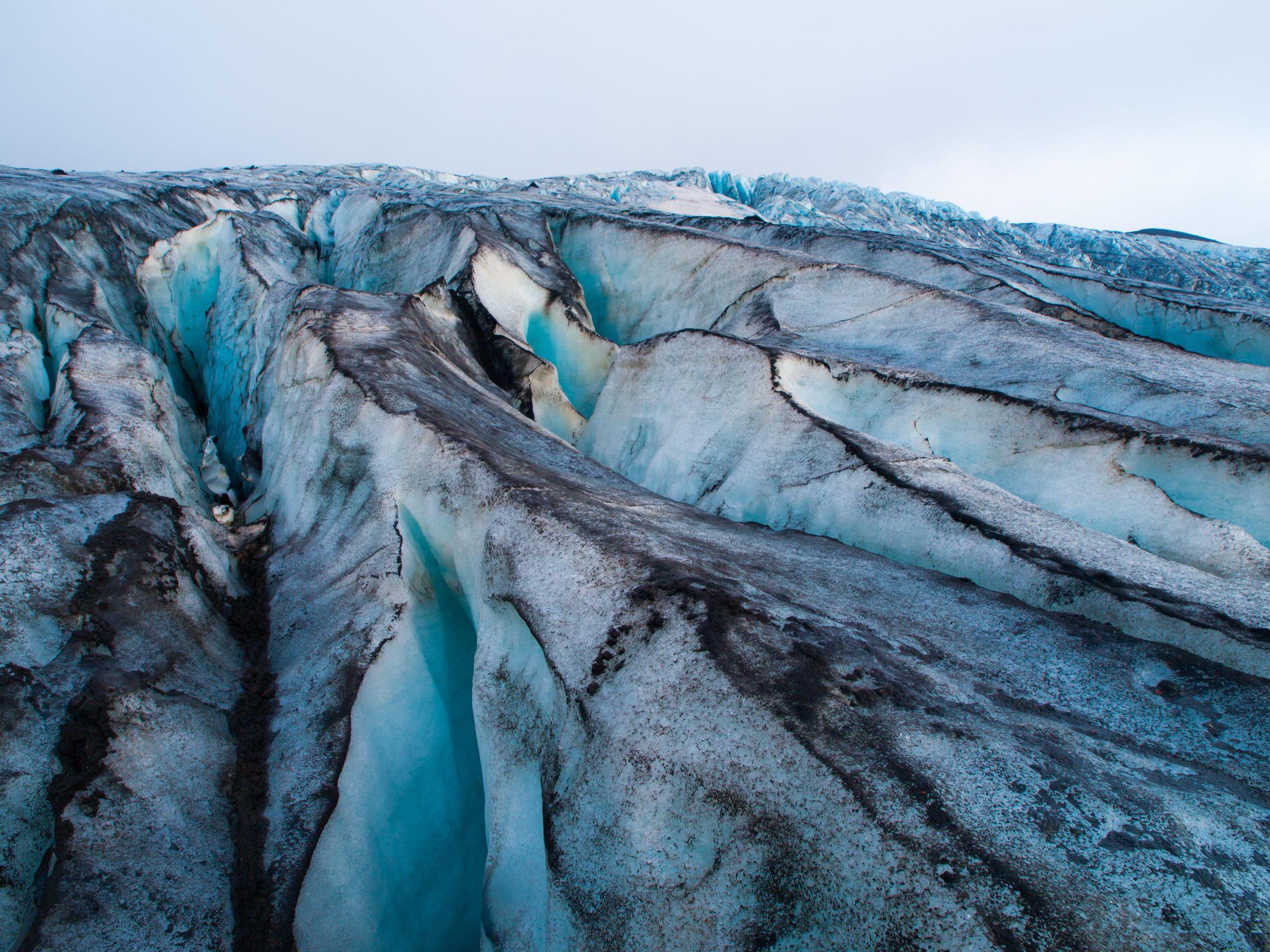 Black carbon settled on glacier ice in Iceland