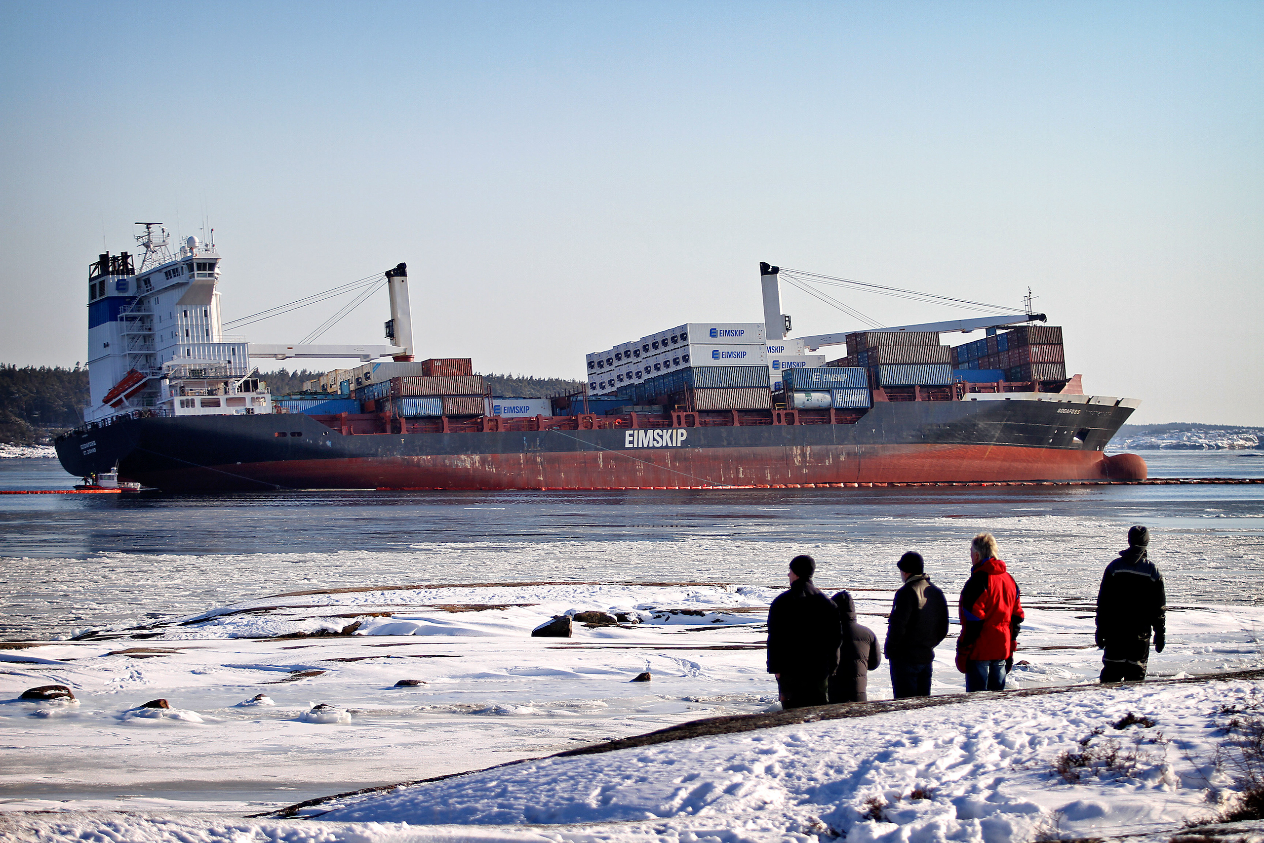 : The container ship Godafoss ran around in Norway in February 2011. It began leaking heavy fuel oil into the sea close to the country’s Yttre Hvaler national park. 