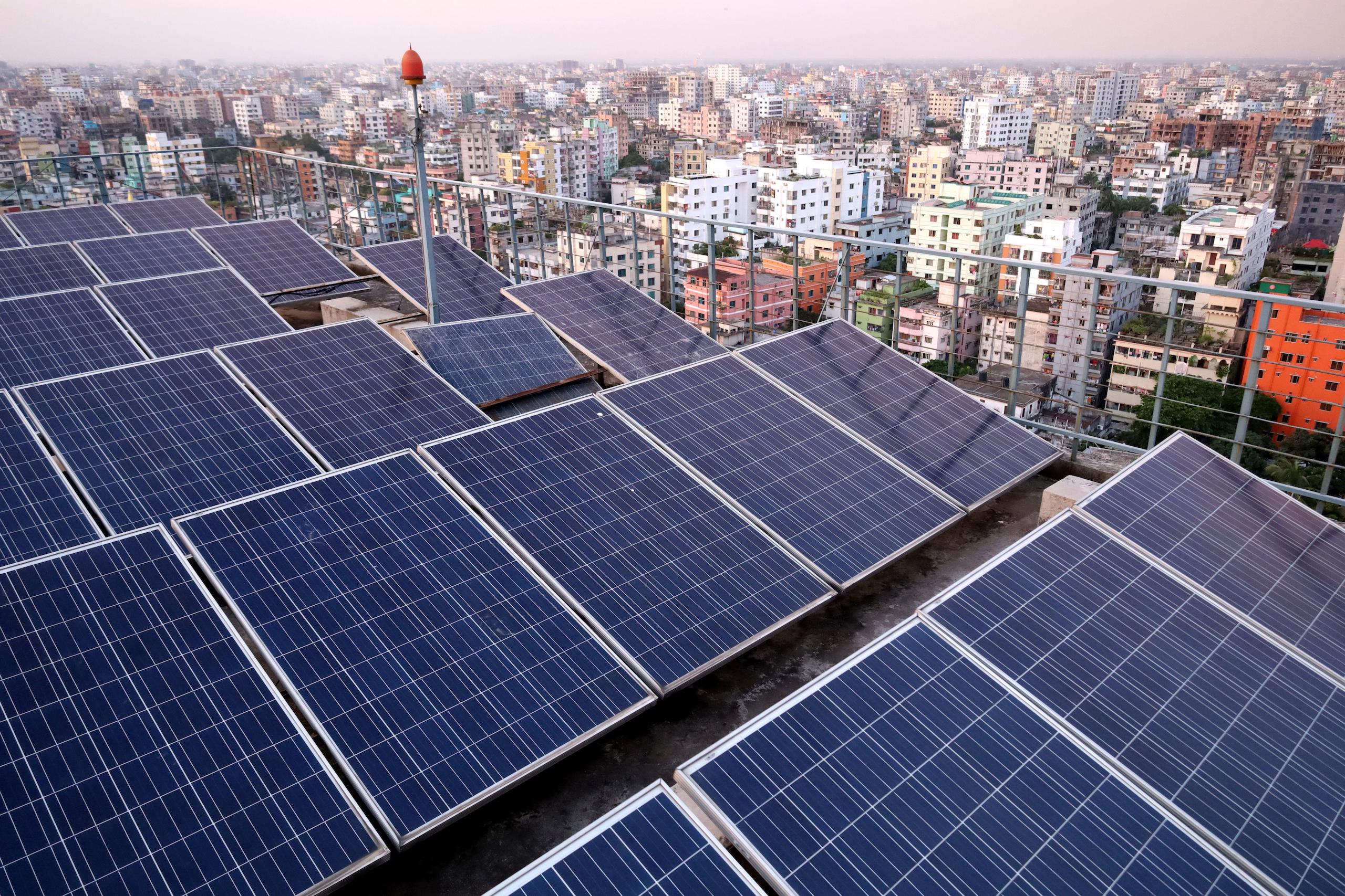 Roof top solar pannels in Dhaka, Bangladesh