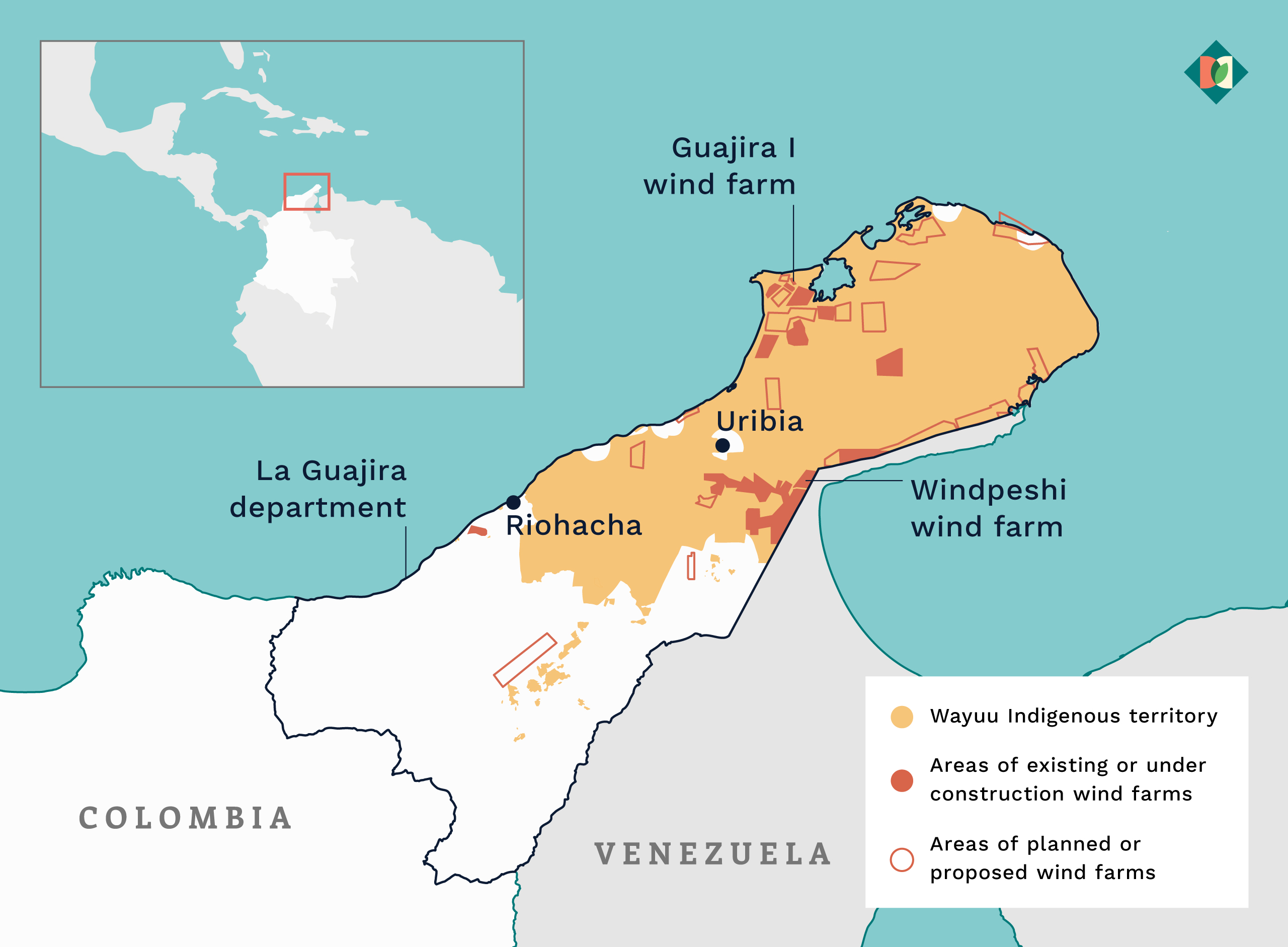 Guajira windfarms map