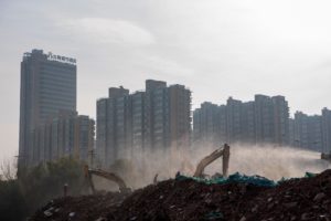 <p>Demolishing old buildings in Hai’an, Jiangsu province, March 2022. For much of the past 20 years, the growth in China’s property economy was fuelled by tearing down buildings to make room for new constructions, at a cost in carbon emissions (Image: Alamy)</p>