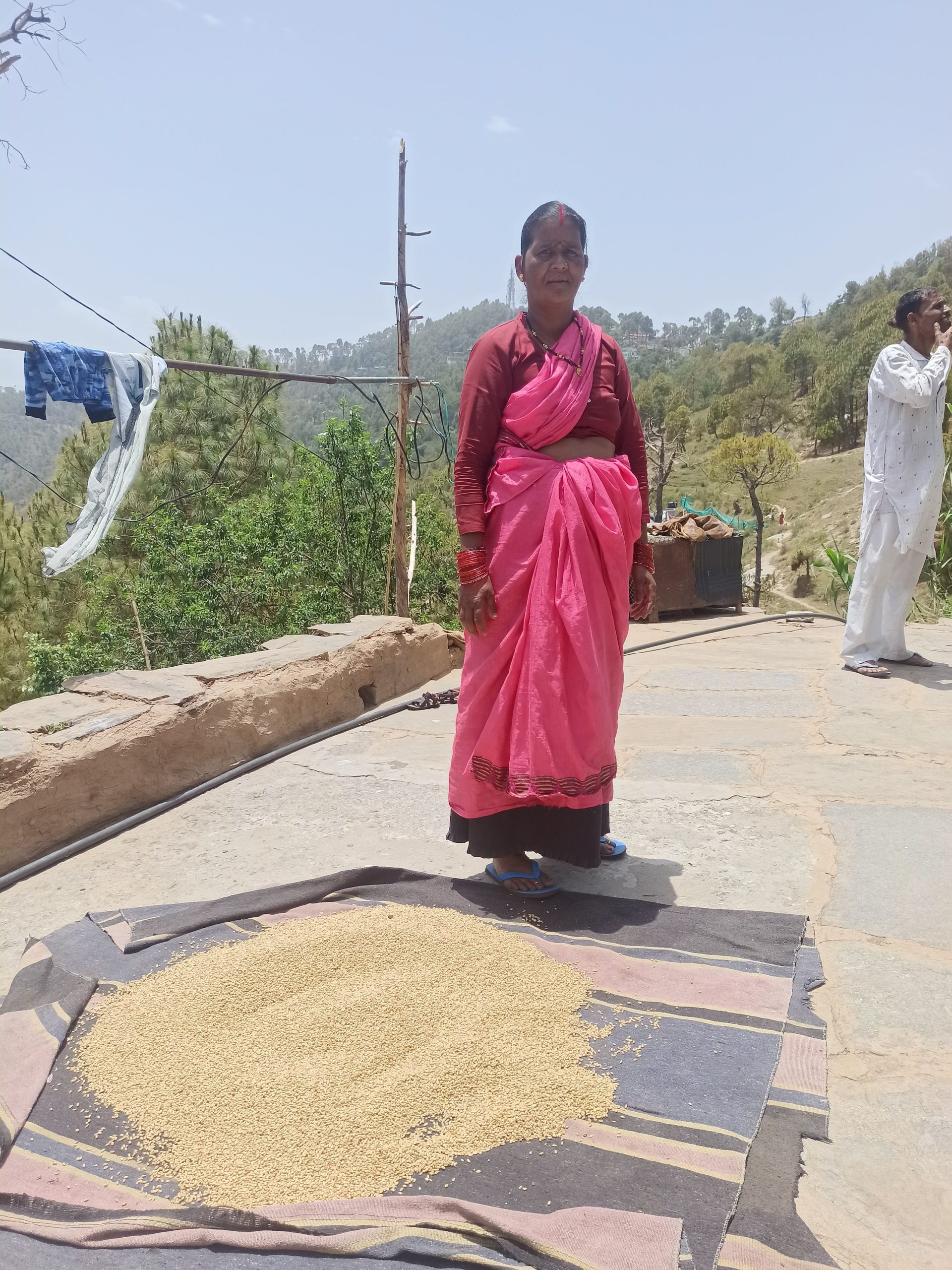 Chandra Devi, a farmer, sells her vegetable crop at the nearby Chinoni village shop (Image: Swati Thapa)