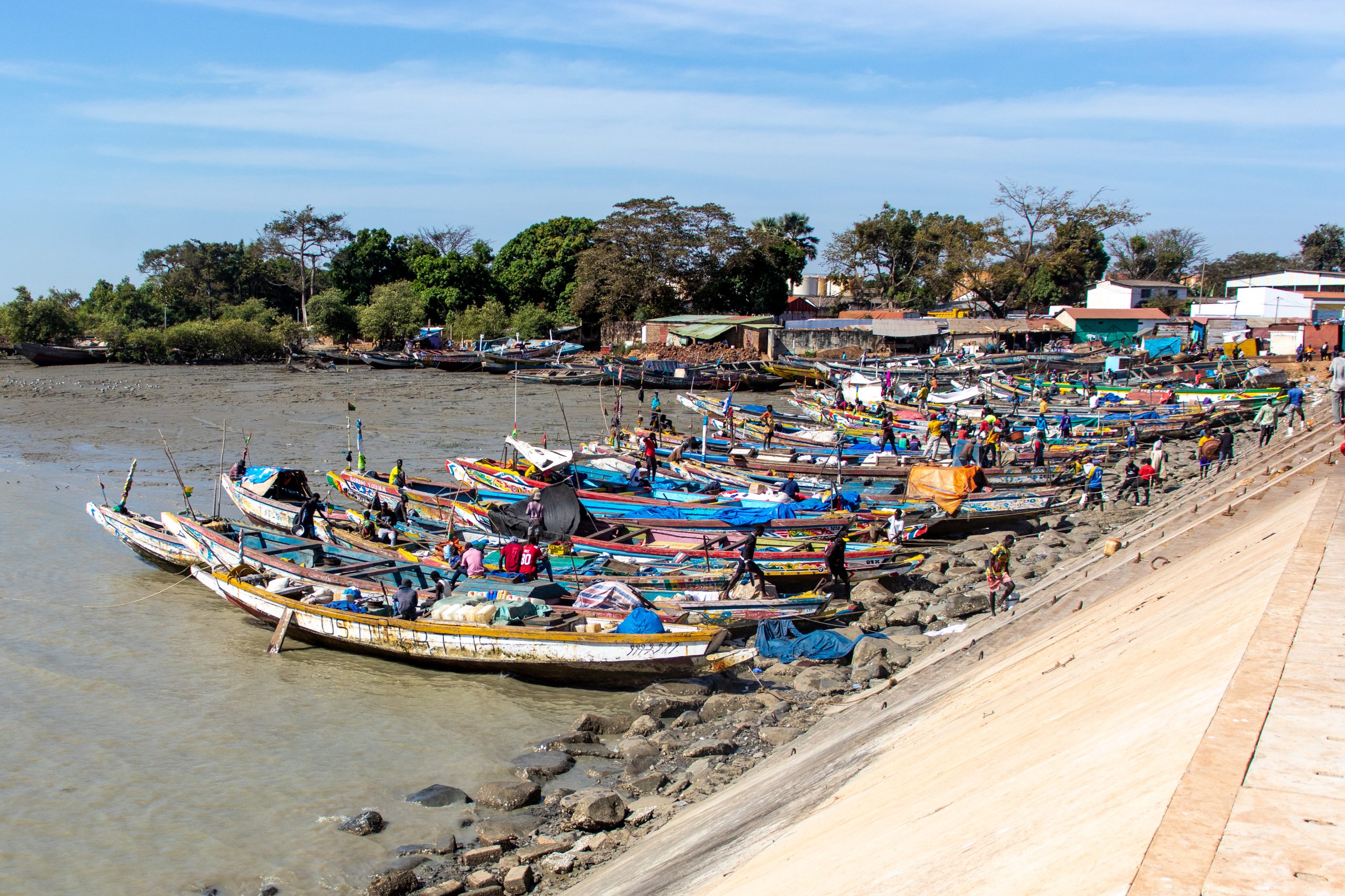 group of small boats on harbour